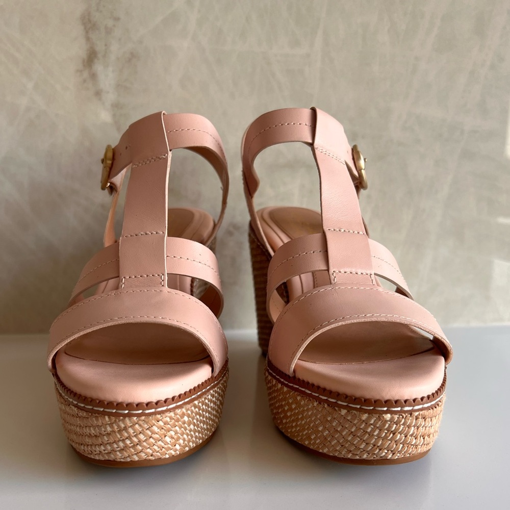 Cole Haan Grand Series Blush Pink Wedge Sandals - Picture 3 of 10